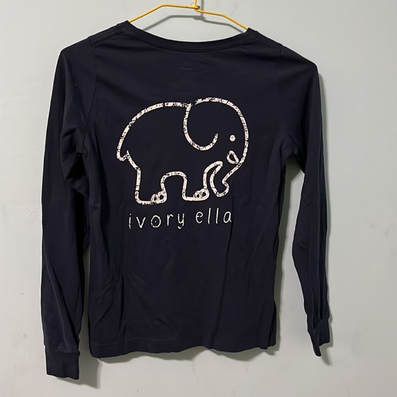 Ivory Ella Navy Blue Fitted Pocket T Shirt Size S - Picture 4 of 5